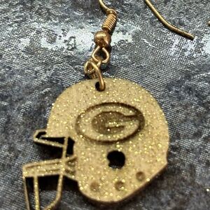 Gold glitter Packer earrings
